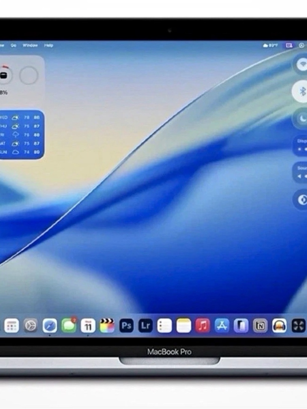 Apple MacBook Pro in Silver with Blue Display